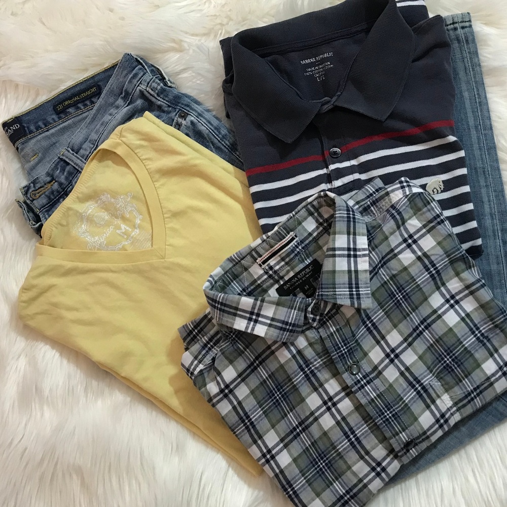 Banana Republic Men's Slim Fit Sz M Plaid Shirt